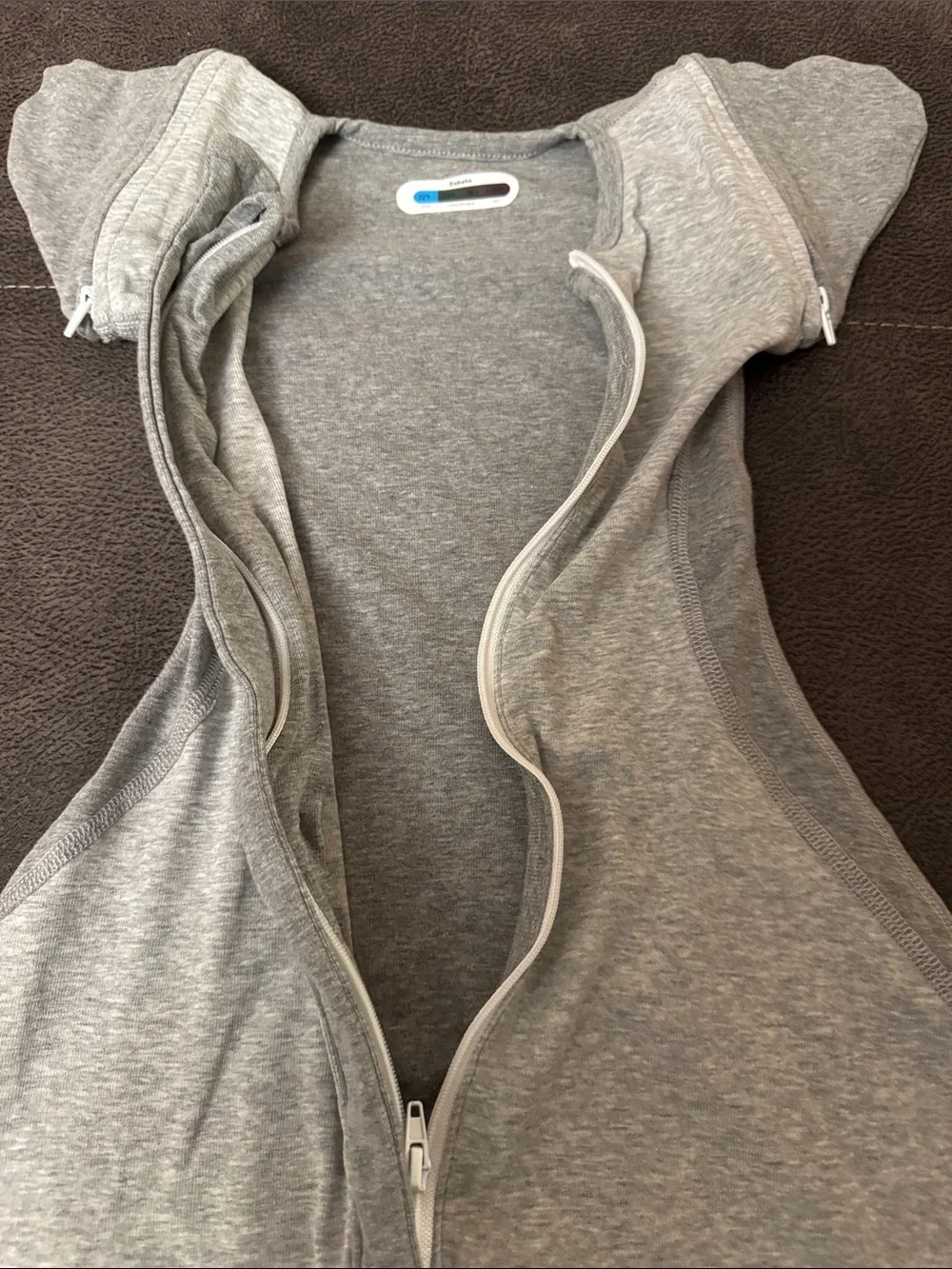 Grey Baby Sleep Sack with Front Zipper